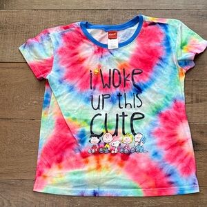 Peanuts Multicolor Tie-Dye Kids Tee Medium
